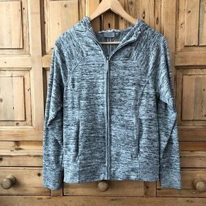 Athleta Heathered Gray Full Zip Hoodie Hooded Sweater Pockets Womens Size‎ XS